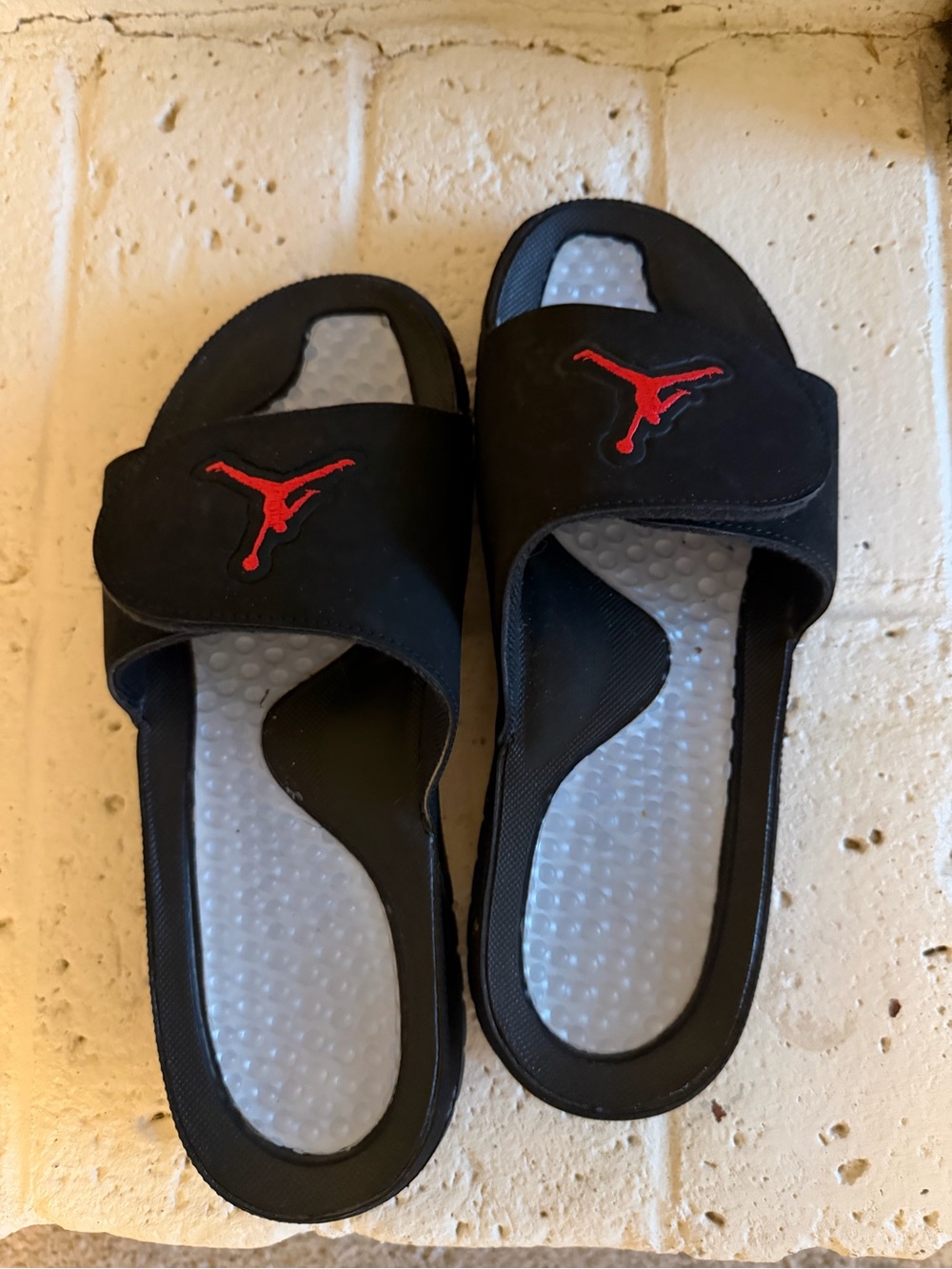 Jordan Men’s Black Slides with Red Jumpman